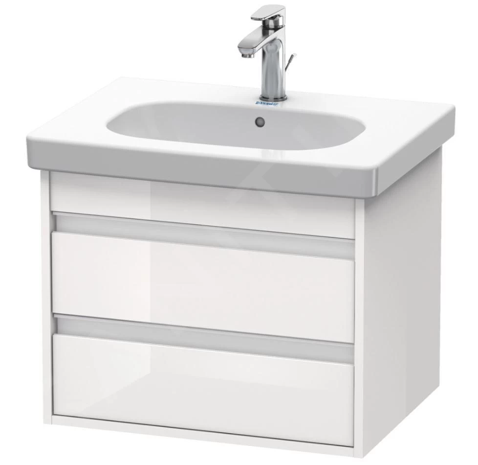 Duravit Ketho - Wastafelonderkast 480x600x455 Mm, 2 Laden, Glanzend Wit KT665002222 3 Duravit Ketho - Wastafelonderkast 480x600x455 Mm, 2 Laden, Glanzend Wit KT665002222
