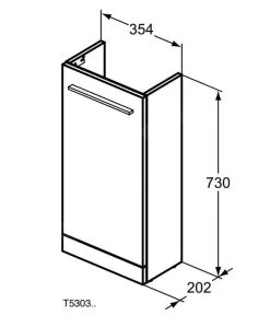 Ideal Standard I.Life S - Wastafelonderkast, 354x202x730 Mm, 1 Deur, Mat Carbon Grijs T5303NV -BadderenMetVoordeel 0616cf3e79518248e6f355bc