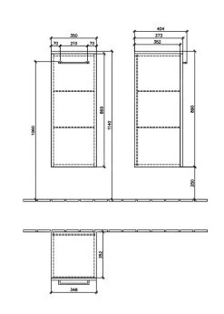 Villeroy & Boch Avento - Badkamer Zijkast, 350x890x373 Mm, 1 Deur, Elm Impresso A89501PN -BadderenMetVoordeel 0751b6a344d4071d4abeae74 7