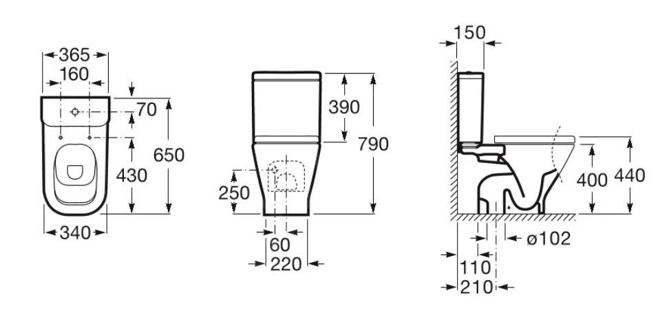 Roca The Gap - Spoelreservoir, Aansluiting Aan De Zijkant, DualFlush, Wit A341471000 4 Roca The Gap - Spoelreservoir, Aansluiting Aan De Zijkant, DualFlush, Wit A341471000 - Afbeelding 2