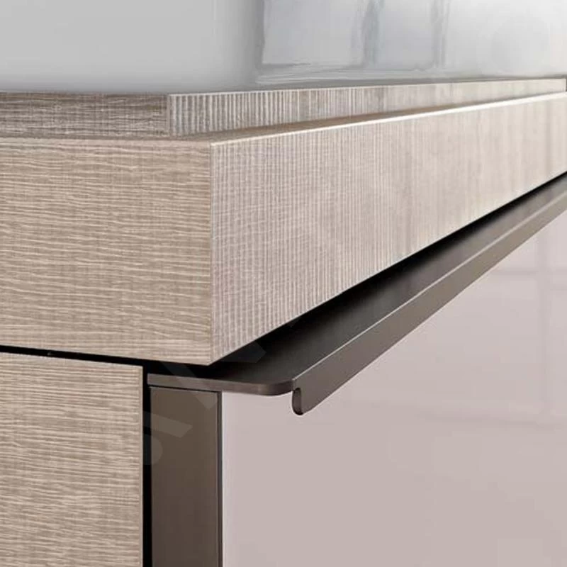 Geberit Citterio - Wastafelonderkast 750 Mm, Met Bijzetplank, Glanzend Glas/taupe/licht Eiken 500.562.JI.1 6 Geberit Citterio - Wastafelonderkast 750 Mm, Met Bijzetplank, Glanzend Glas/taupe/licht Eiken 500.562.JI.1 - Afbeelding 4