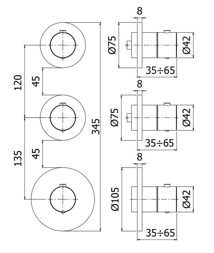 Paffoni Modular Box - Thermostatische Inbouwkraan, Voor 2 Uitgangen, Mat Wit MDE018BO 4 Paffoni Modular Box - Thermostatische Inbouwkraan, Voor 2 Uitgangen, Mat Wit MDE018BO - Afbeelding 2
