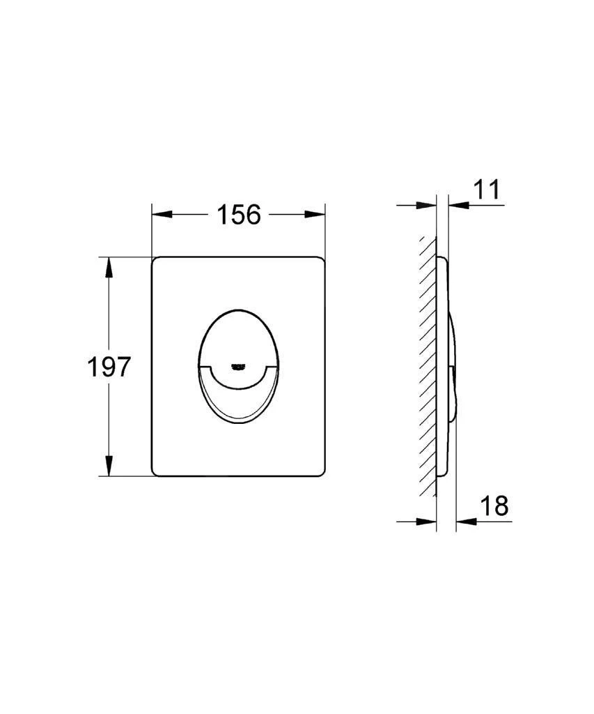 Grohe Skate Air - Bedieningsplaat, Mat Chroom 38505P00 4 Grohe Skate Air - Bedieningsplaat, Mat Chroom 38505P00 - Afbeelding 2
