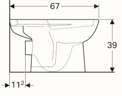 Geberit Selnova - Staande Toiletpot, Afval Achteraan, 670x360 Mm, Wit 500.282.01.1 -BadderenMetVoordeel 140c8de475793b5f1a86835b