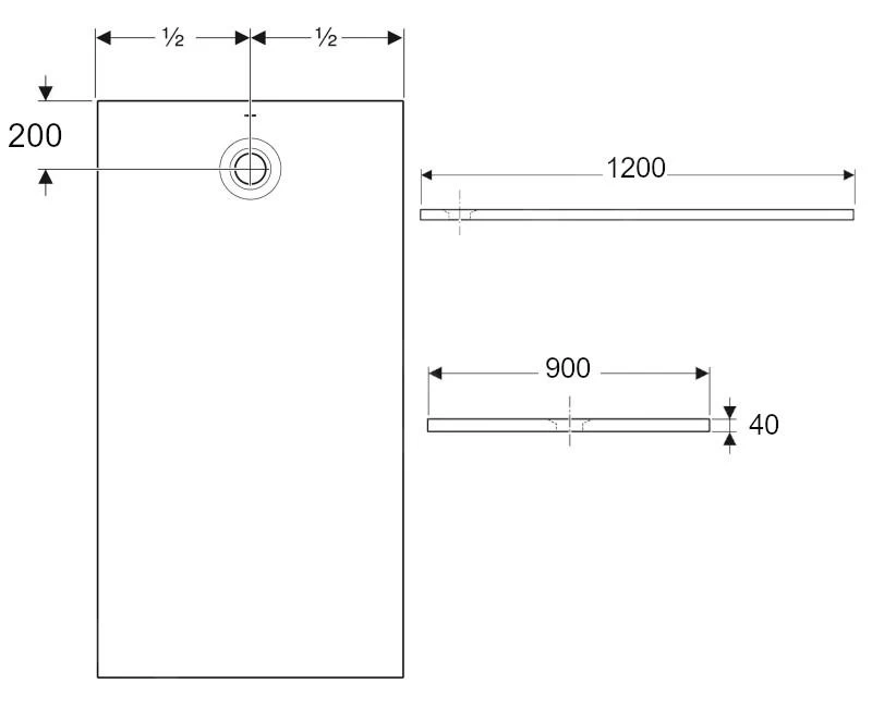 Geberit Olona - Douchebak 1200x900 Mm, Wit 550.764.00.1 4 Geberit Olona - Douchebak 1200x900 Mm, Wit 550.764.00.1 - Afbeelding 2