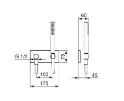 Hansa Designo - Doucheset 220 Met Afdekset Voor Douchekraan, Met Omstelkraan Voor 2 Functies, Chroom 44870041 -BadderenMetVoordeel 174e5a64330682b22f4edf17