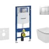 Geberit Duofix - Inbouwreservoir Voor Hangend Toilet Met SIGMA30 Bedieningsknop, Mat Chroom/chroom + Ideal Standard Tesi - Hangend Toilet En Wc-bril, Aquablade, SoftClose 111.300.00.5 NU7 -BadderenMetVoordeel 1a74f3fb4a9767ec4707d732