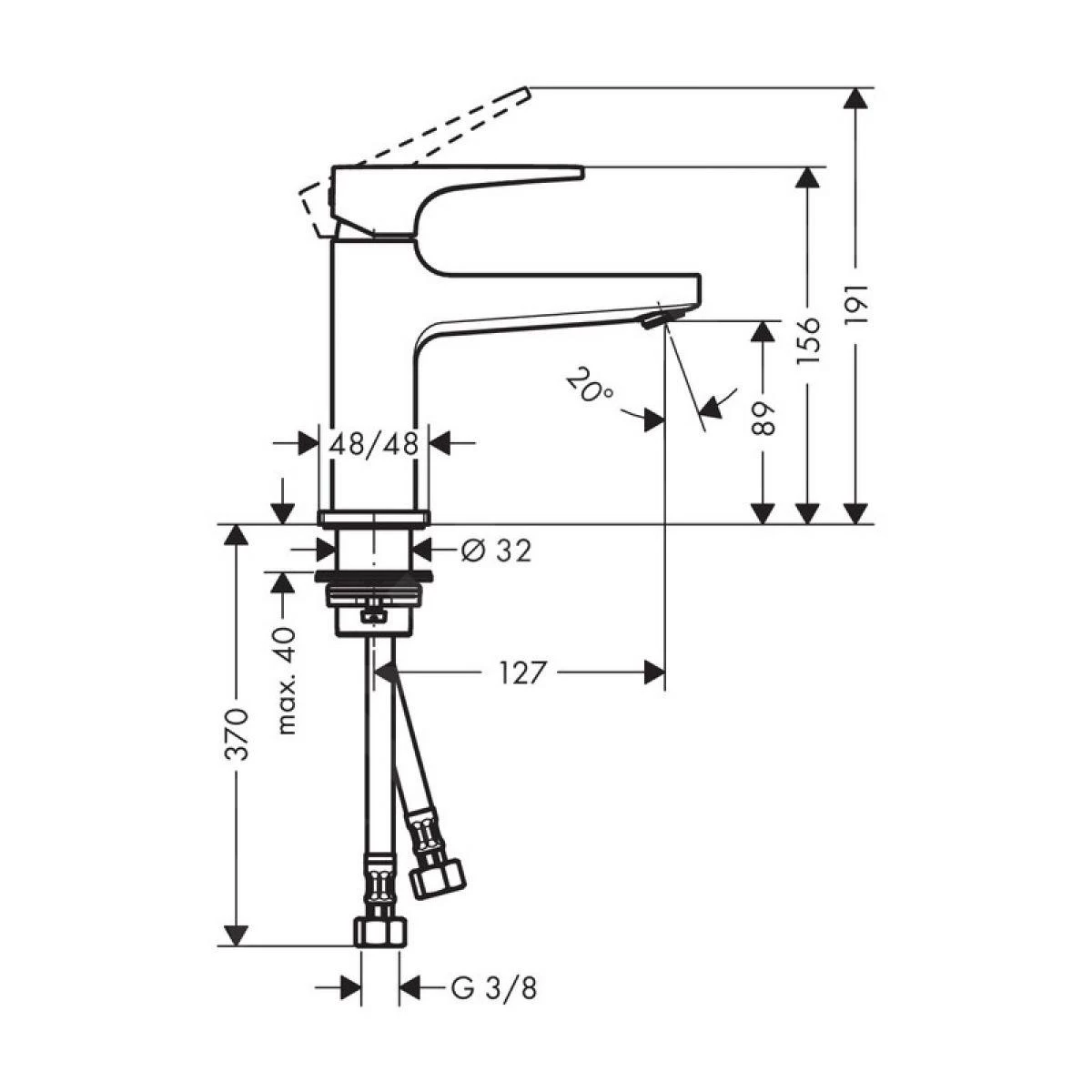Hansgrohe Metropol - Toiletkraan, EcoSmart, Chroom 32501000 4 Hansgrohe Metropol - Toiletkraan, EcoSmart, Chroom 32501000 - Afbeelding 2