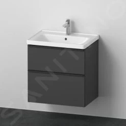 Duravit D-Neo - Wastafelonderkast Met Wastafel, 634x625x452 Mm, 2 Laden, Grafiet Mat DE012004949