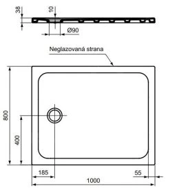Ideal Standard Connect 2 - Douchebak, 1000x800 Mm, Afvoer Links, Wit R037201 -BadderenMetVoordeel 25726c359a006c3941e123ee