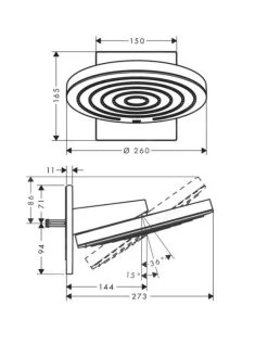 Hansgrohe Pulsify S - Hoofddouche 260 Met Douchearm, 2 Straalsoorten, Chroom 24150000 -BadderenMetVoordeel 25d2438775bdeb2710af630b