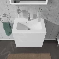 Duravit L-Cube - Wastafelonderkast Compact, 550x620x391 Mm, 2 Laden, Glanzend Wit LC625602222 -BadderenMetVoordeel 2a63e5f026886327bafd927e