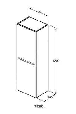 Ideal Standard I.Life A - Hoge Kast 400x300x1200 Mm, 1 Deur L/P, Mat Kwartsgrijs T5261NG -BadderenMetVoordeel 2d3b91b98baa27f5edb73d3e