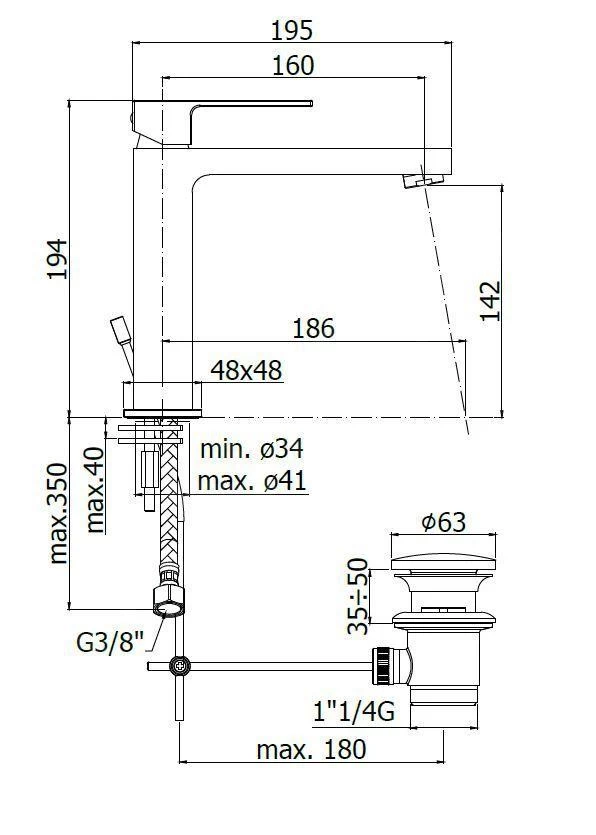 Paffoni Elle - Wastafelkraan Medium Met Waste, Chroom EL073CR 4 Paffoni Elle - Wastafelkraan Medium Met Waste, Chroom EL073CR - Afbeelding 2