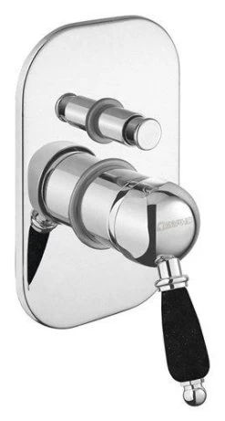 Sapho Kirké Black - Inbouwkraan Voor 2 Uitgangen, Met Inbouwdeel, Chroom KI42NC