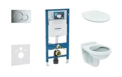 Geberit Duofix - Set Voorwandinstallatie, Closet Alpha Met WC-zitting, SIGMA01 Bedieningsknop, Glanzend Chroom 111.300.00.5 ND2