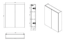 Kielle Vega - Spiegelkast, 60x73x15 Cm, Mat Zwart 50118604 -BadderenMetVoordeel 3bba440072e88606dfc9b19f 1