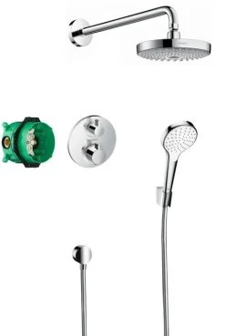 Hansgrohe Croma Select S - Doucheset 180 Met Ecostat Thermostaat, 2jet, Chroom 27295000