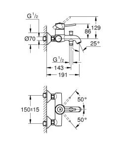 Grohe Start Classic - Opbouw Badkraan, Chroom 23787000 -BadderenMetVoordeel 3eb98218a297aea2a137fb48