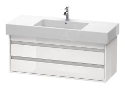Duravit Ketho - Wastafelonderkast 480x1200x455 Mm, 2 Laden, Glanzend Wit KT664202222