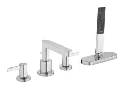 Hansgrohe Finoris - Badrandkraan, 4-gats, SBox, Chroom 76444000