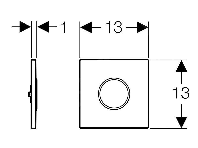 Geberit Spoelsystemen - Wc-besturing Met Elektronische Spoelactivering, Bedieningsplaat Type 10, Batterijvoeding, Geborsteld Rvs 116.035.SN.1 4 Geberit Spoelsystemen - Wc-besturing Met Elektronische Spoelactivering, Bedieningsplaat Type 10, Batterijvoeding, Geborsteld Rvs 116.035.SN.1 - Afbeelding 2