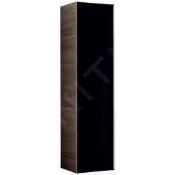 Geberit Citterio - Hoge Badkamerkast 1600x400 Mm, Glanzend Zwart/eik Grijsbruine 500.554.JJ.1