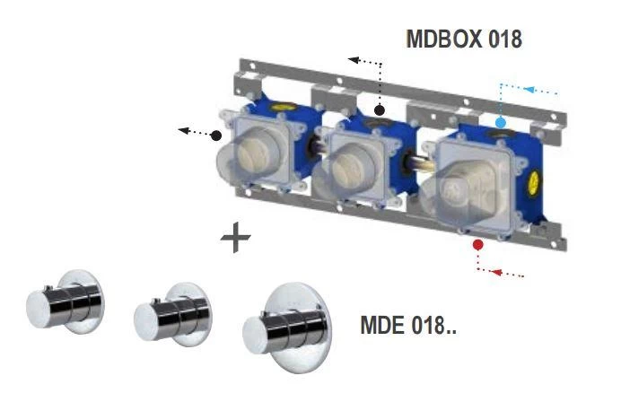 Paffoni Modular Box - Thermostatische Inbouwkraan, Voor 2 Uitgangen, Mat Wit MDE018BO 6 Paffoni Modular Box - Thermostatische Inbouwkraan, Voor 2 Uitgangen, Mat Wit MDE018BO - Afbeelding 4
