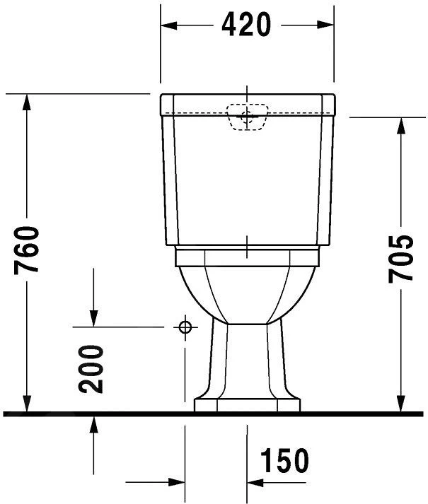Duravit 1930 - Staande Duoblokpot, Afvoer Horizontaal, Wit 0227090000 7 Duravit 1930 - Staande Duoblokpot, Afvoer Horizontaal, Wit 0227090000 - Afbeelding 5
