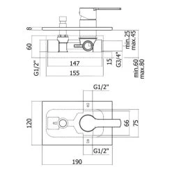 Paffoni West - Inbouw Douchekraan Met Omstelkraan En Inbouwdeel, Chroom WS015CR -BadderenMetVoordeel 530ab52780f593091c247111