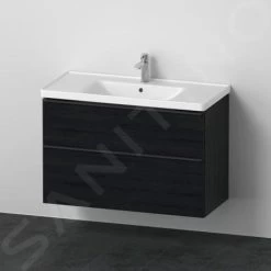 Duravit D-Neo - Wastafelonderkast Met Wastafel, 1005x775x480 Mm, 2 Laden, Black Oak DE012201616
