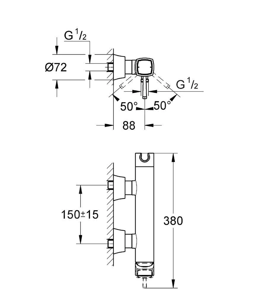 Grohe Grandera - Opbouw Douchekraan, Chroom/goud 23316IG0 4 Grohe Grandera - Opbouw Douchekraan, Chroom/goud 23316IG0 - Afbeelding 2