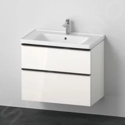 Duravit D-Neo - Wastafelonderkast Met Wastafel, 800x650x480 Mm, 2 Laden, Glanzend Wit DE012102222
