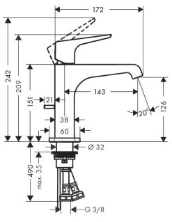 Axor Citterio E - Wastafelkraan Met Waste, Mat Zwart 36110670 -BadderenMetVoordeel 650c23a6c5da3bb96e568c45