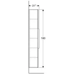 Geberit ICon - Hoge Kast, 360x1800x309 Mm, Glanzend Wit 840000000 -BadderenMetVoordeel 6549baa62d1313f39b86aa0b