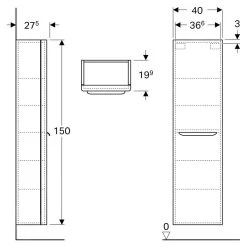 Geberit MyDay - Hoge Kast, 400x1500x275 Mm, 1 Deur, Taupe 824001000 -BadderenMetVoordeel 6a1080e946702f85e2957812
