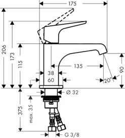 Axor Citterio E - Wastafelkraan 90, Chroom 36112000 -BadderenMetVoordeel 6b16d259b71d7621be999570