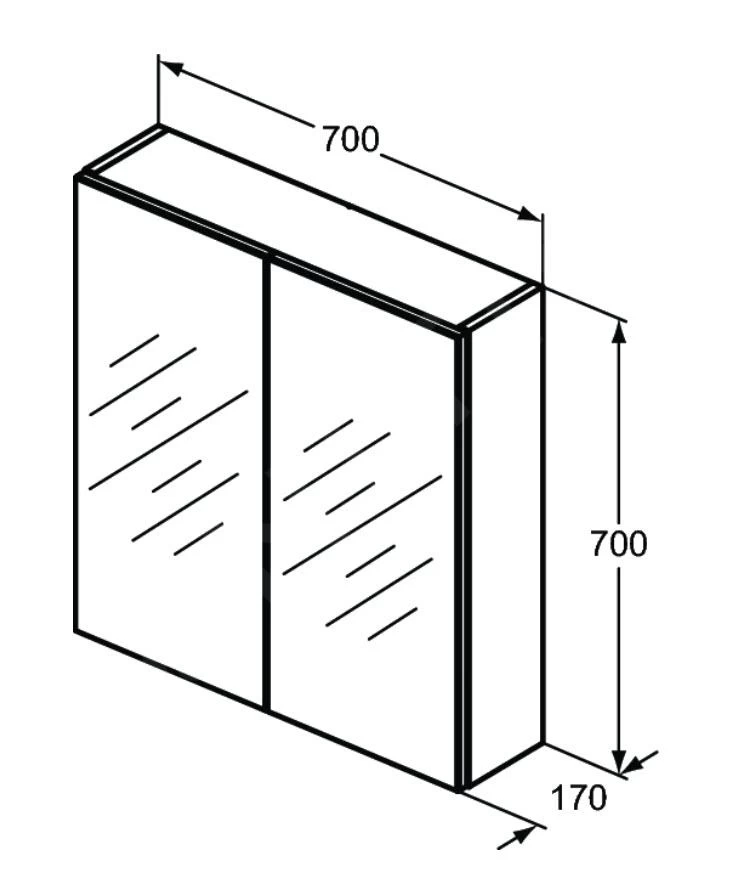 Ideal Standard Mirror&Light - Spiegelkast Met LED Verlichting En Inlegplank, 700x700 Mm, Aluminium T3439AL 4 Ideal Standard Mirror&Light - Spiegelkast Met LED Verlichting En Inlegplank, 700x700 Mm, Aluminium T3439AL - Afbeelding 2