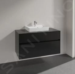 Villeroy & Boch Collaro - Wastafelkast, 1000x548x500 Mm, 2 Laden, Mat Zwart C01600PD -BadderenMetVoordeel 7ae7897cecc6e113d9b675f0