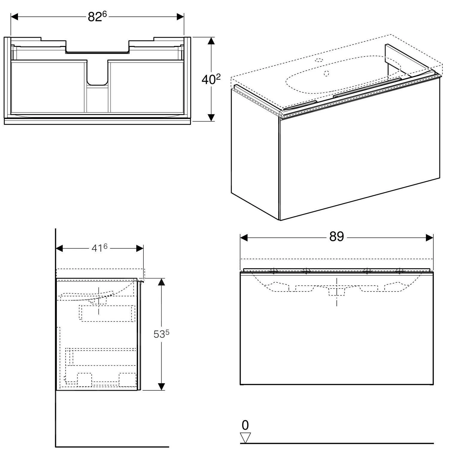 Geberit Acanto - Wastafelonderkast 900 Mm, Zwart 500.616.16.1 4 Geberit Acanto - Wastafelonderkast 900 Mm, Zwart 500.616.16.1 - Afbeelding 2