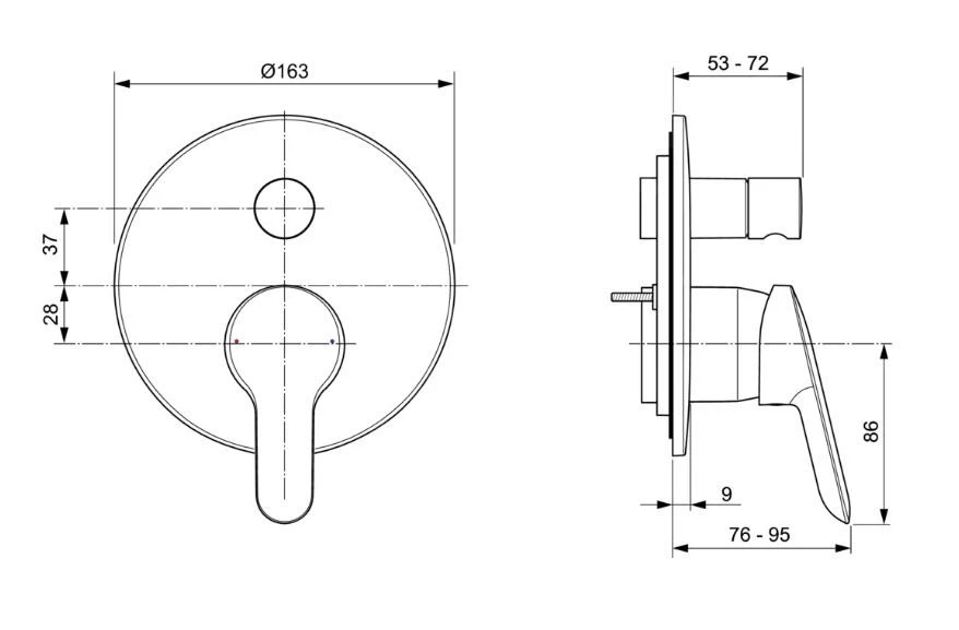 Ideal Standard Alpha - Inbouwkraan, Chroom A7187AA 4 Ideal Standard Alpha - Inbouwkraan, Chroom A7187AA - Afbeelding 2