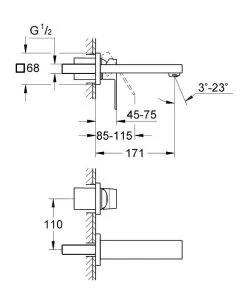 Grohe Eurocube - 2-gats Wastafelkraan, Chroom 19895000 6 Grohe Eurocube - 2-gats Wastafelkraan, Chroom 19895000 -BadderenMetVoordeel 880d2ae1fd4d0123f9a4a13d