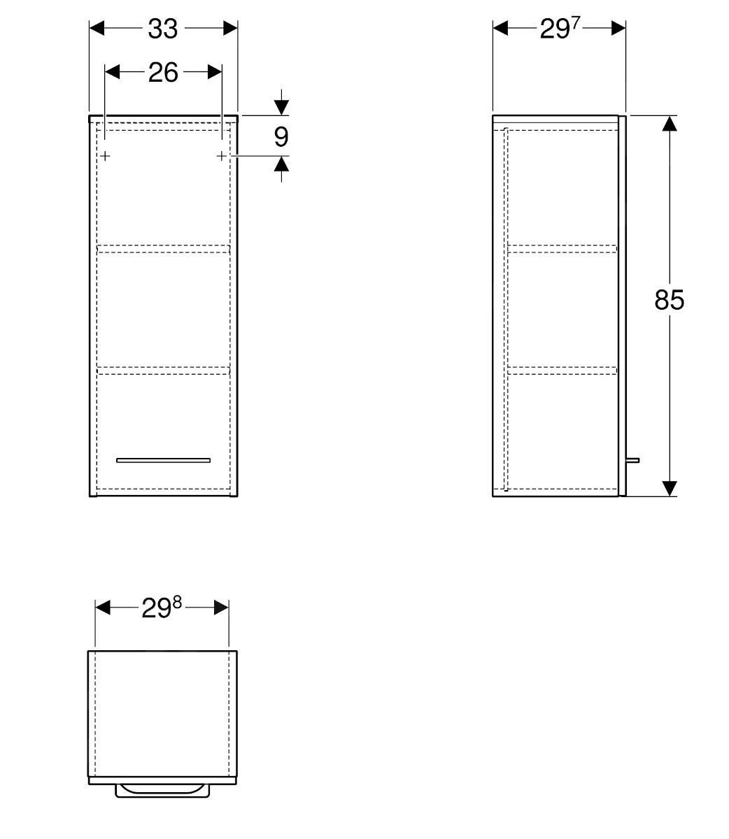 Geberit Selnova Square - Spiegelkast 850x330x297 Mm, 1 Deur, Mat Lava 501.277.00.1 4 Geberit Selnova Square - Spiegelkast 850x330x297 Mm, 1 Deur, Mat Lava 501.277.00.1 - Afbeelding 2