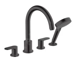 Hansgrohe Vernis Blend - Badrandkraan, 4-gats, Mat Zwart 71456670