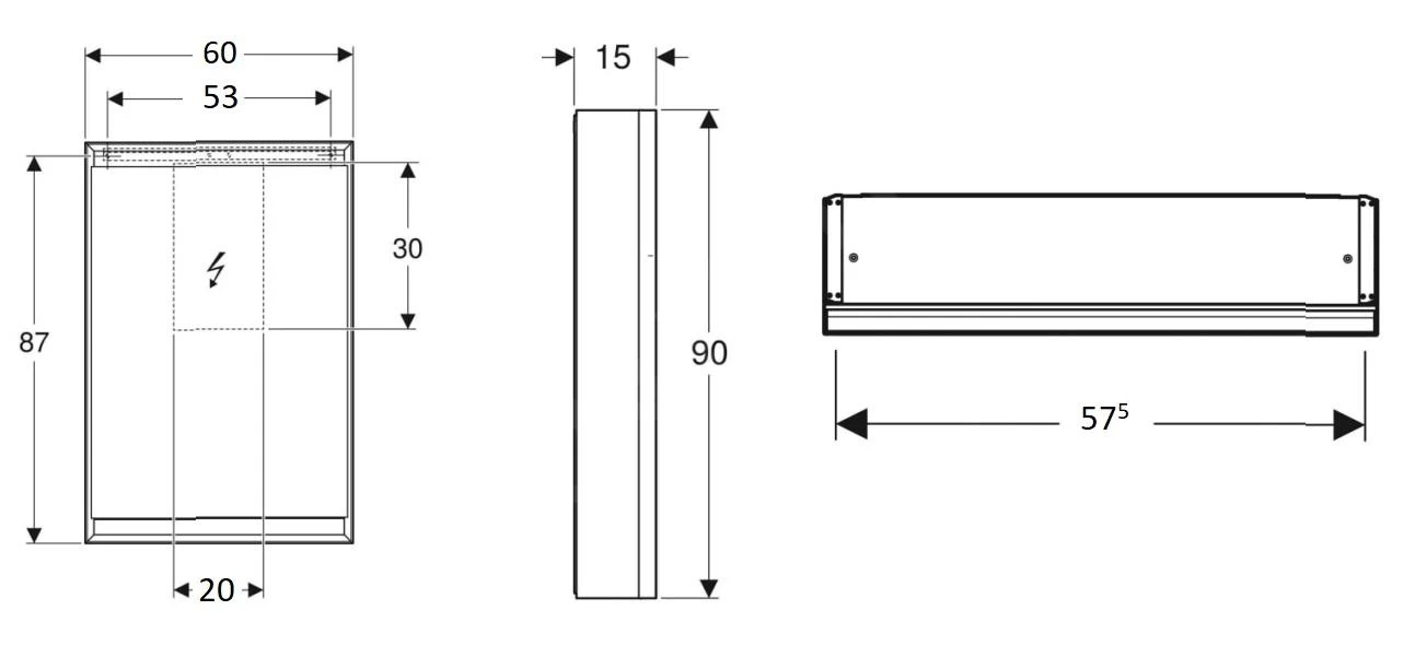 Geberit ONE - Spiegelkast Met LED-verlichting, 600x900x150 Mm, Scharnieren Links, Wit 505.810.00.2 4 Geberit ONE - Spiegelkast Met LED-verlichting, 600x900x150 Mm, Scharnieren Links, Wit 505.810.00.2 - Afbeelding 2