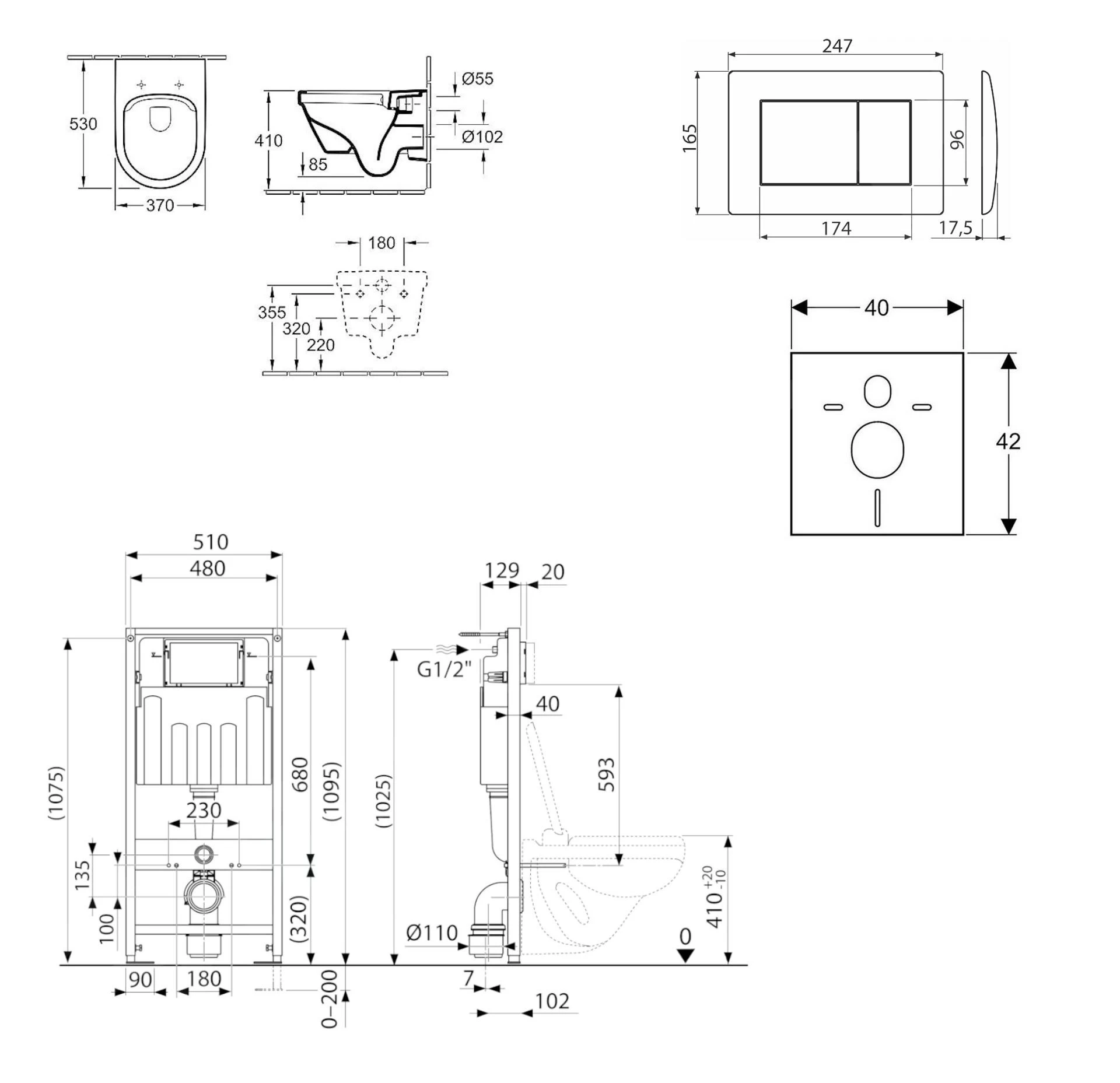 Kielle Genesis - Voorwand Montageset, Architectura Toilet En Softclose Toiletbril, Gemini III Bedieningspaneel, Glanzend Wit SANI11AK3100 4 Kielle Genesis - Voorwand Montageset, Architectura Toilet En Softclose Toiletbril, Gemini III Bedieningspaneel, Glanzend Wit SANI11AK3100 - Afbeelding 2