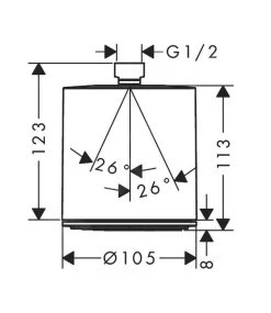 Hansgrohe Pulsify - Hoofddouche 105, 1jet, Chroom 24130000 -BadderenMetVoordeel 91034f19bc3391a19100715b
