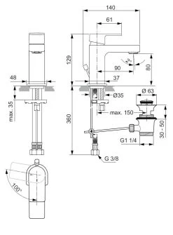 Ideal Standard Edge - Wastafelkraan Slim Piccolo Met Waste, BlueStart, Chroom A7267AA 6 Ideal Standard Edge - Wastafelkraan Slim Piccolo Met Waste, BlueStart, Chroom A7267AA -BadderenMetVoordeel 91517d67e0fc44e5ea0295fd