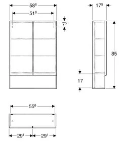Geberit Selnova Square - Spiegelkast 850x588x175 Mm, 2 Deuren, Glanzend Wit 501.264.00.1 -BadderenMetVoordeel 9fd5942c2ce4af4bcda5ec42