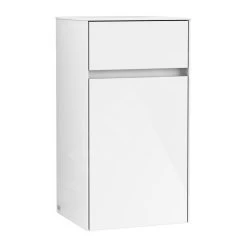 Villeroy & Boch Collaro - Zijkast, 404x748x349 Mm, 1 Deur, Scharnieren Links, Glossy White C03200DH
